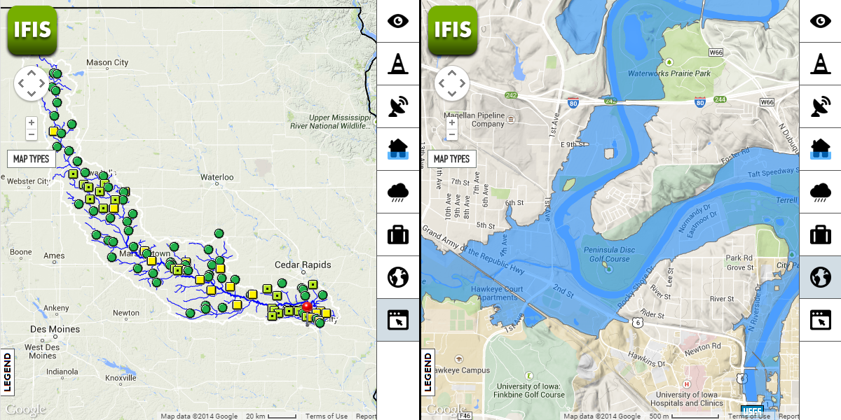 IFIS split map view