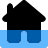 Flooded house icon