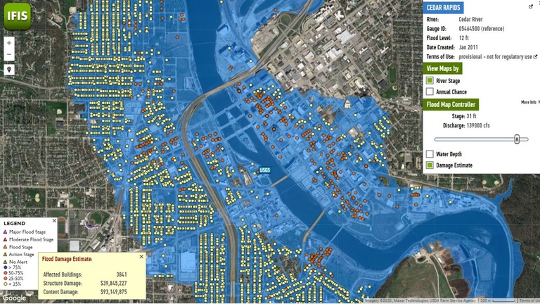 Cedar Rapids inundation maps