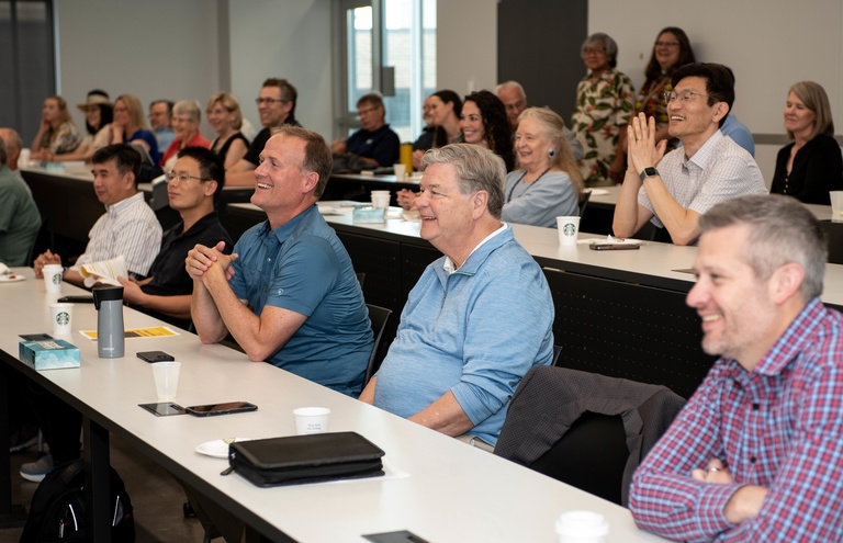 Attendees at Witold Krajewski's retirement celebration