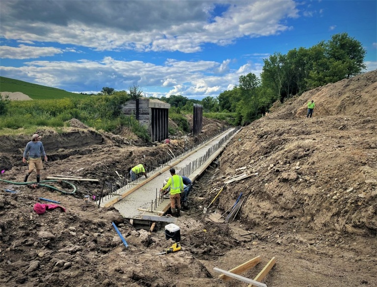 On-road structure under construction.