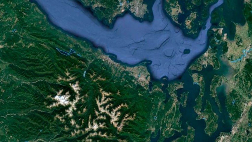Satellite imagery of the Puget Sound study area