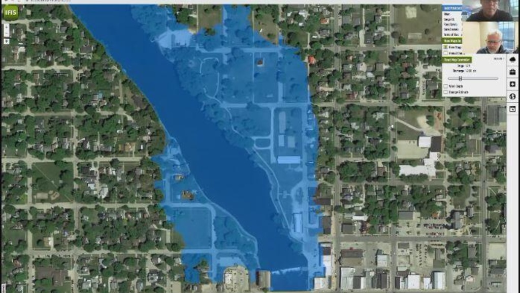 Screenshot of interactive flood map